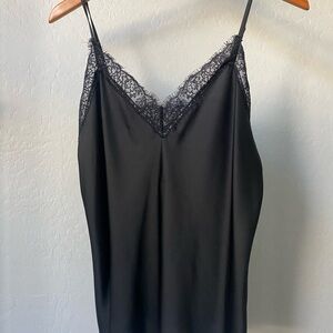 Sparkly Black Lace Trim Cami